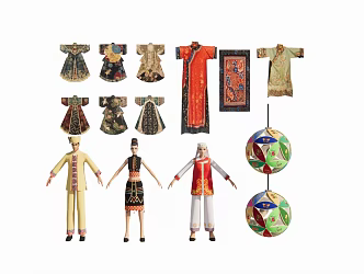 national elements national costume model hydrangea 3d model