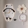 Panda Clock Flower Clock Wall Decorative Wall Clock Decorative Clock 3d model