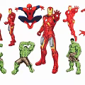 Colorful Superhero Silhouettes Featuring Iron Man Spider Man And Hulk Designs