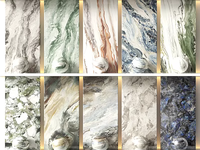Diverse Color Floor Tiles With Natural Stone Textures Modern Design Collection 3d model