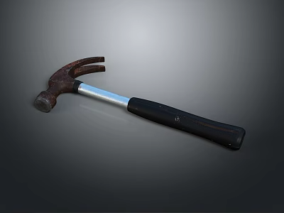 Durable Claw Hammer With Sturdy Metal Head And Ergonomic Black Handle For Home Improvement Tasks 3d model