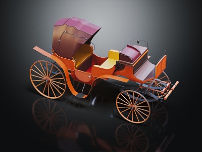 European-style carriage luxury carriage 3d model