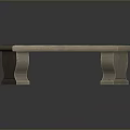 Stone Arched Garden Bench With Textured Surface And Sturdy Support Legs