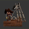 Modern Pirate Captain Jack Pirate Captain Viking Warrior 3d model