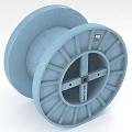 Blue Cable Reel Hardware Tool With Sturdy Wheel Structure And Central Cross Frame