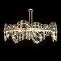 Unique Modern Chandelier Designs with Wave Petal Spiral Shapes Metal Glass and Crystal Elements