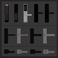 Modern door handle combination lock 3d model