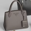 Prada Leather Handbags And Cases With Chain Details In Black Gray Pink