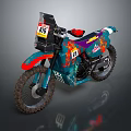 Vibrant Off Road Motorcycle With Colorful Graphics Racing Numbers And Knobby Tires