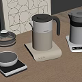 Three Modern Electric Kettles With Sleek Design On Wooden Table For Daily Use