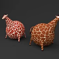 Inflatable Giraffe Decorations With Plump Round Body And Brown White Spots