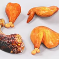 Appetizing Roasted Chicken Parts With Crispy Skin And Golden Brown Texture