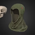 Medical Device Green Hooded Skull Model for Educational and Display Applications