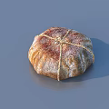 Homemade Traditional Round Bread With Crossed Strings And Brown Crust