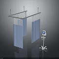 Medical Style Monitor Hospital Curtain Mobile Bracket Medical Equipment Ward Scene Realistic Cartoon