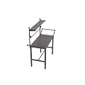 Modern Dressing Table With Black Metal Frame And Brown Tabletop Structure