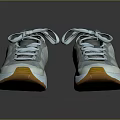 White And Gray Casual Sporty Sneakers With Yellow Sole For Everyday Wear