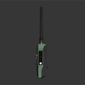 Portable Green Walkie Talkie With Antenna Display Screen And Keypad