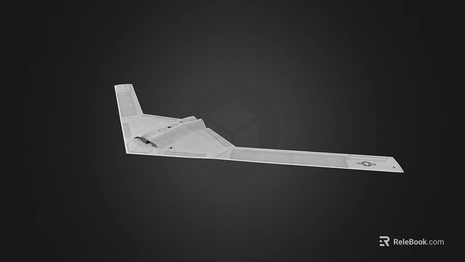 Modern Gray Stealth Unmanned Aerial Vehicle With Long Wing And Flat Body Design 3d model 