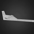 Modern Gray Stealth Unmanned Aerial Vehicle With Long Wing And Flat Body Design