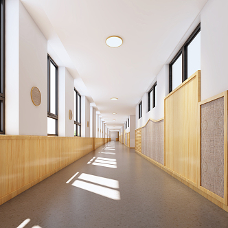 Modern corridor kindergarten aisle 3d model