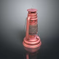 Vintage Copper Candle Lantern With Glass Shade And Metal Frame Design