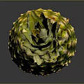 Fresh Ripe Juicy Pineapple with Green Leafy Top and Golden Yellow Skin