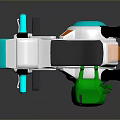 Cartoon Style Kids Motorcycle Design With White Body Green Accents And Black Seat