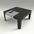 Modern Square Coffee Table In Black And Silver With Sleek Minimalist Design