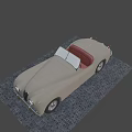 Vintage Cream Colored Convertible Car With Pink Interior And Classic Design