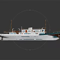 Classic Cruise Ship With Masts Multiple Decks And White Hull 3d model
