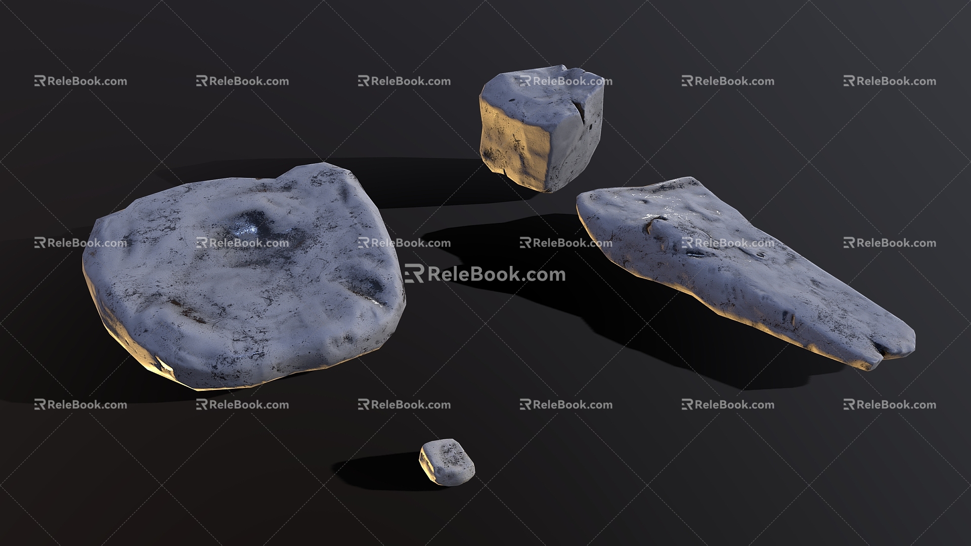 Cartoon Stone Stone Stone Block Rock Boulder Reef 3d model