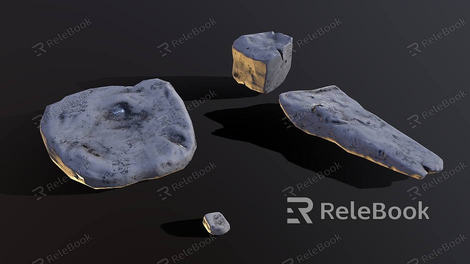 Cartoon Stone Stone Stone Block Rock Boulder Reef model