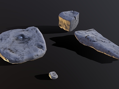 Cartoon Stone Block Rock Boulder Reef model