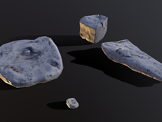 Cartoon Stone Block Rock Boulder Reef 3d model