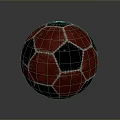 Classic Red And Black Soccer Ball With Hexagonal Textured Surface For Daily Use