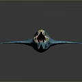 3D Rendered Colorful Blue And Yellow Aquatic Shark With Sharp Teeth And Streamlined Body