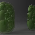 Elegant Green Jade Carved Pendants With Symmetrical Patterns Traditional Jewelry Artistic Design