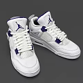 White and Purple Jordan Basketball Shoes Featuring Leather Upper Mesh Details and Classic Style
