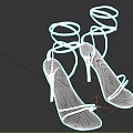 Women's Stylish Black Stiletto Heels With Wrap around Straps Design