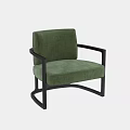 Modern Green Accent Chair With Black Wooden Frame And Comfortable Fabric