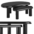 Modern Black Coffee Table With Sleek Surface And Sturdy Slim Legs Design 3d model