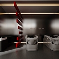 Hair Salon Shampoo Area Chong Shui District Head Treatment Area 3d model