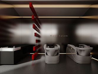 Hair Salon Shampoo Area Chong Shui District Head Treatment Area 3d model