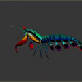 Vibrant 3D Rendered Lobster With Red Claws Blue Body And Iridescent Glow Details