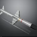 Sleek White Space Rocket Featuring Red Yellow Stripes And Tail Fins