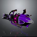 Futuristic Purple Sci Fi Weapon With Red Glowing Elements And Metallic Grips 3d model