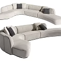 Modern Curved Multiplayer Sofa 3d model