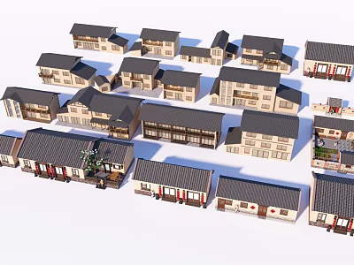 New Chinese Style Folk House Rural Residential Building Rural Folk House Rural Shabby House Old House Building Folk House 3d model