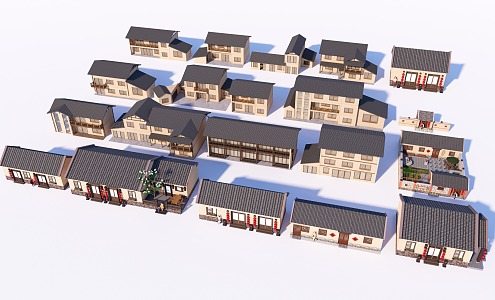 New Chinese Style Folk House Rural Residential Building Rural Folk House Rural Shabby House Old House Building Folk House 3d model